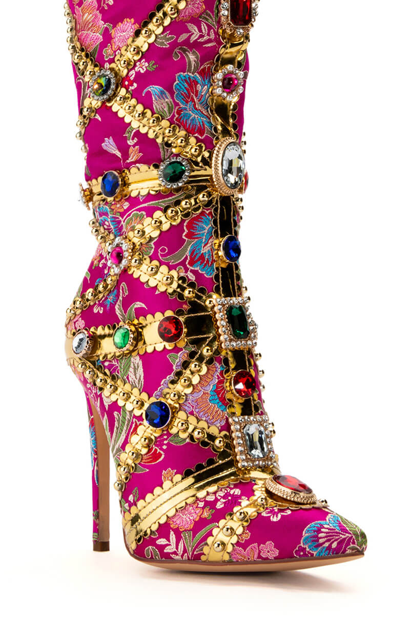 AZALEA WANG CONFIDENT EMBELLISHED BOOT IN PINK