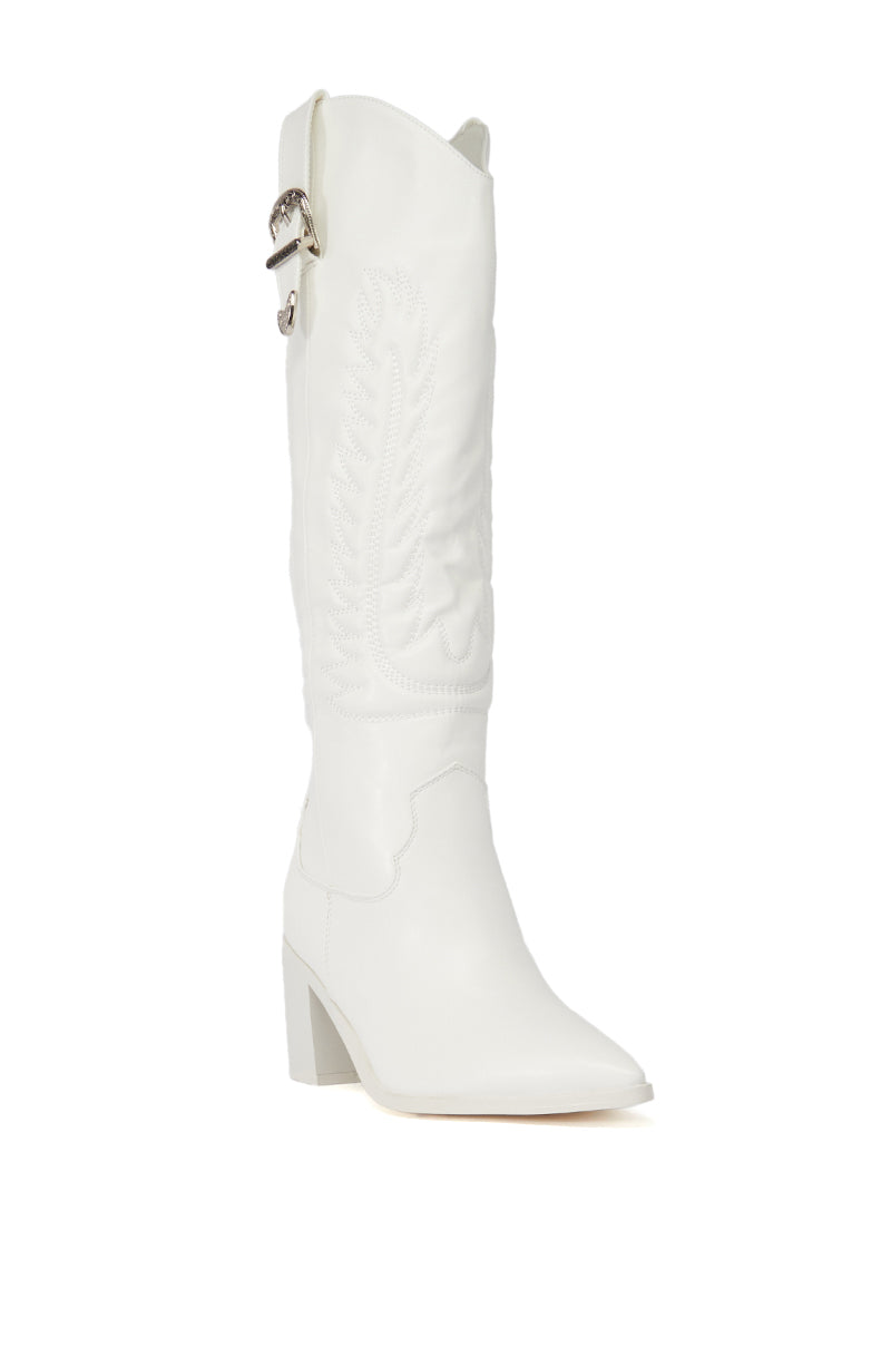 AZALEA WANG PAMELA WHITE WESTERN BOOT