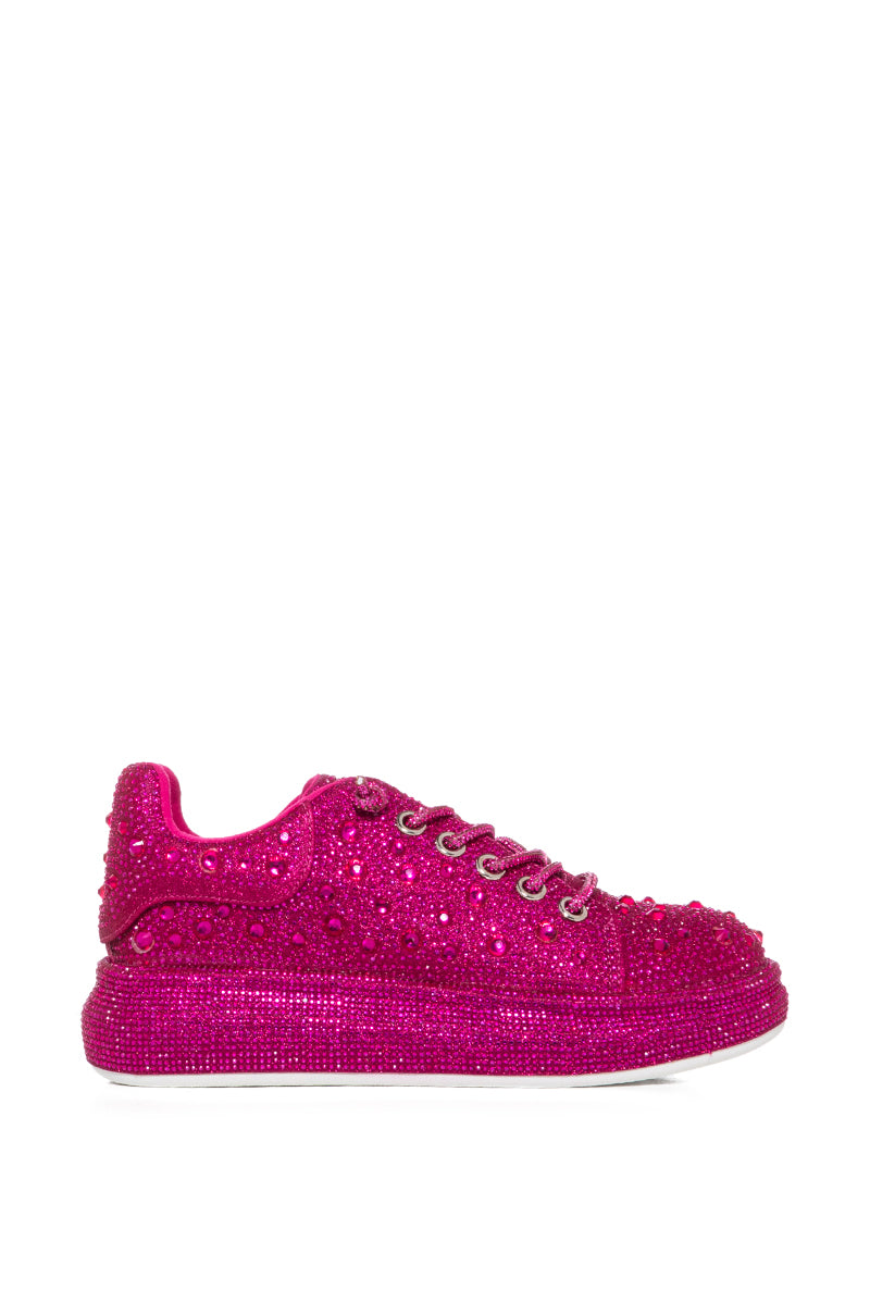 AZALEA WANG STOP AND STARE FLAT SNEAKER IN PINK