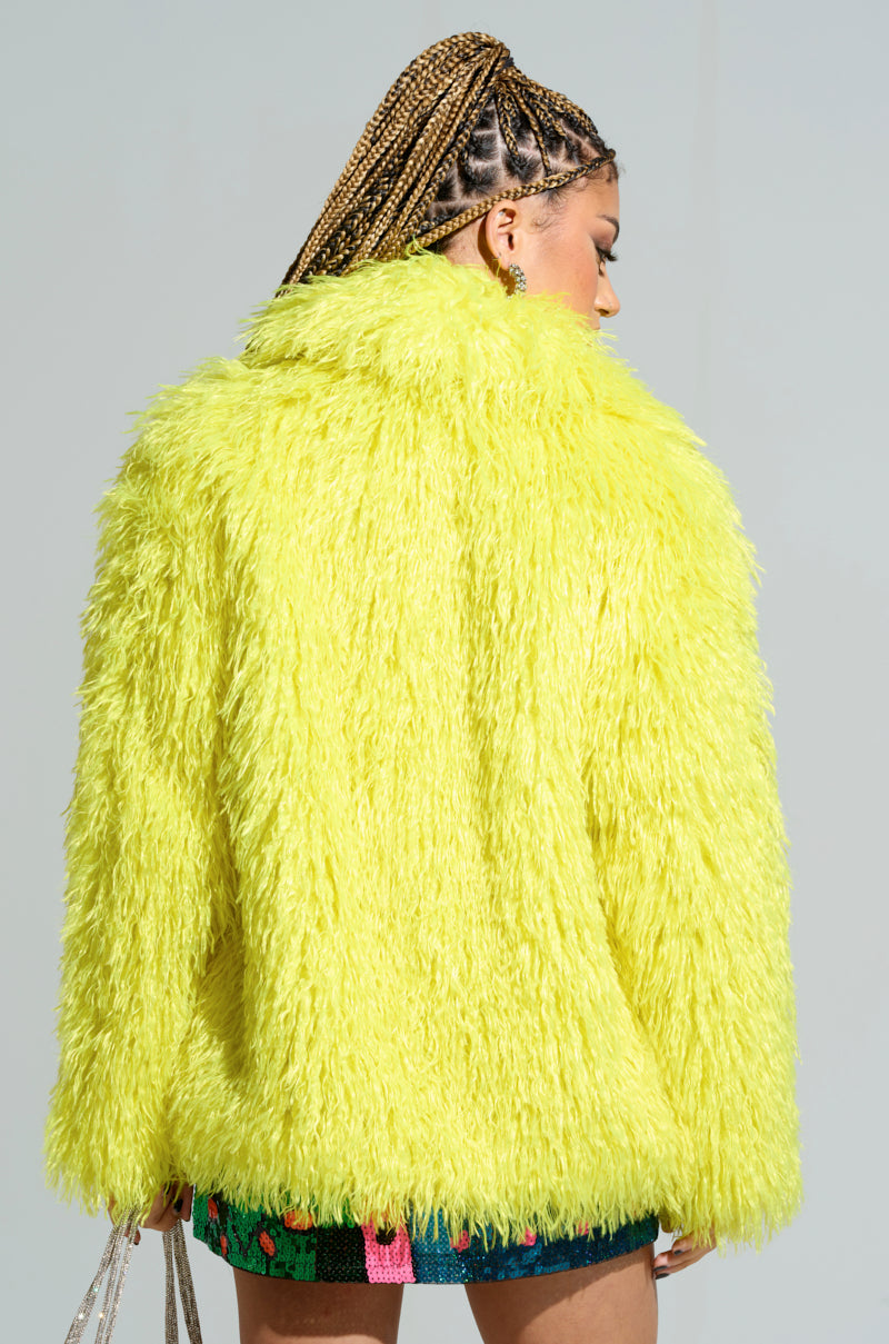 HIGHLIGHT OF YOUR NIGHT FAUX FUR JACKET