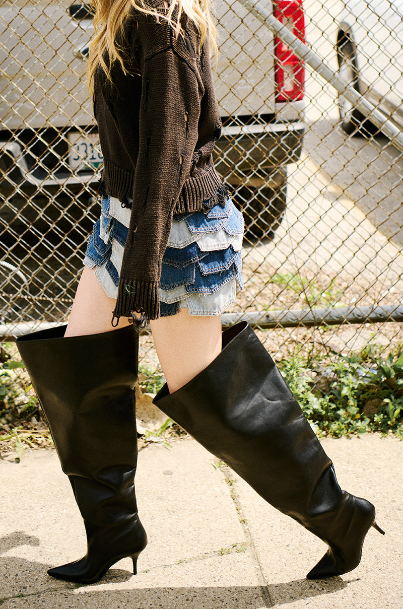 AZALEA WANG AMBY BUCKET BOOT IN BLACK