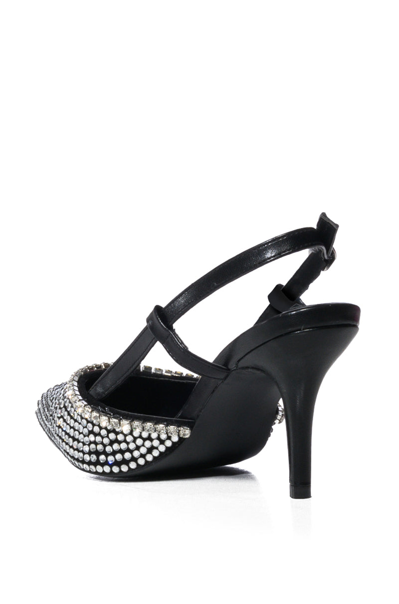 AZALEA WANG ON MY TAB EMBELLISHED SLINGBACK PUMP IN BLACK