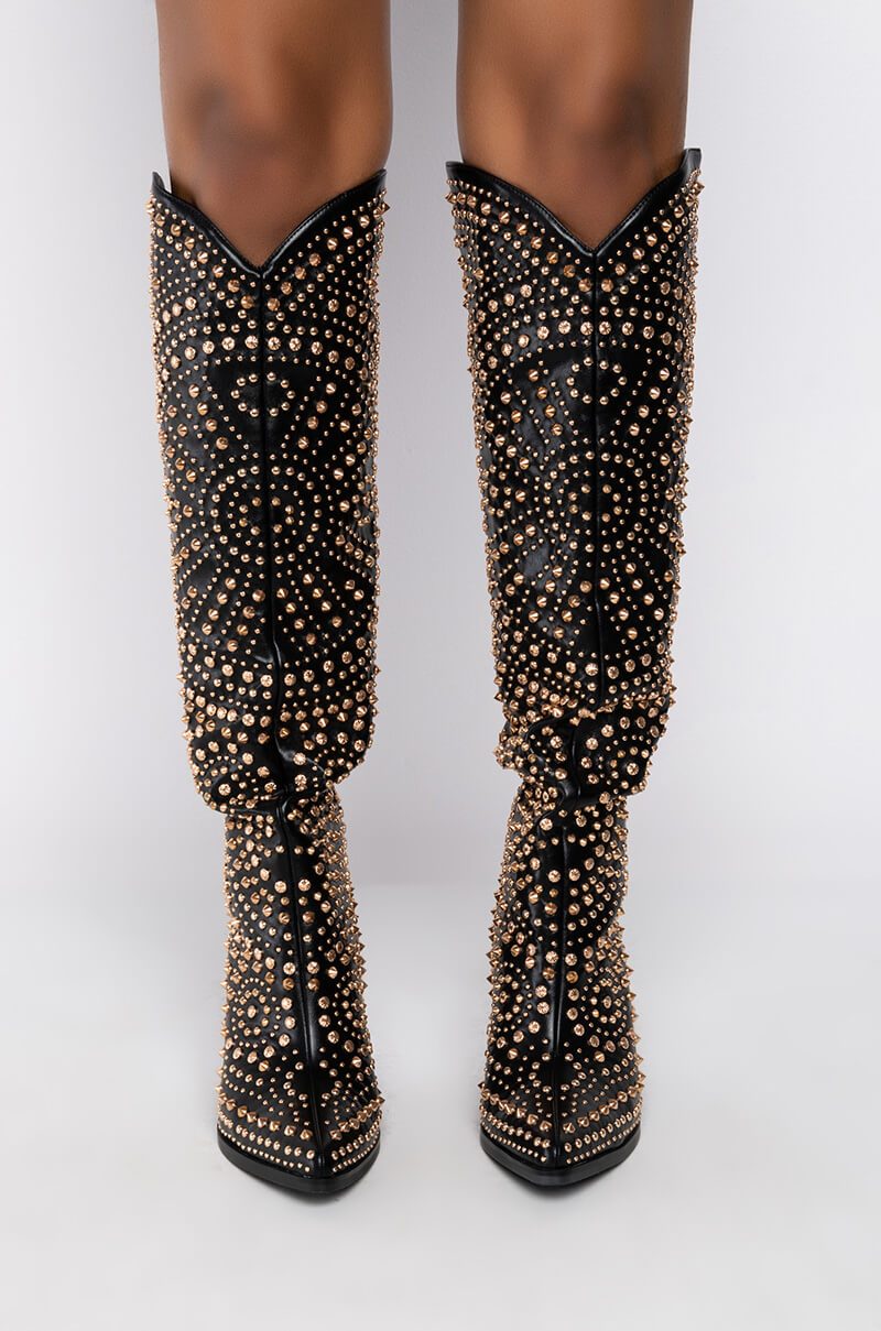 AZALEA WANG WAY OUT WEST CHUNKY BOOT IN BLACK