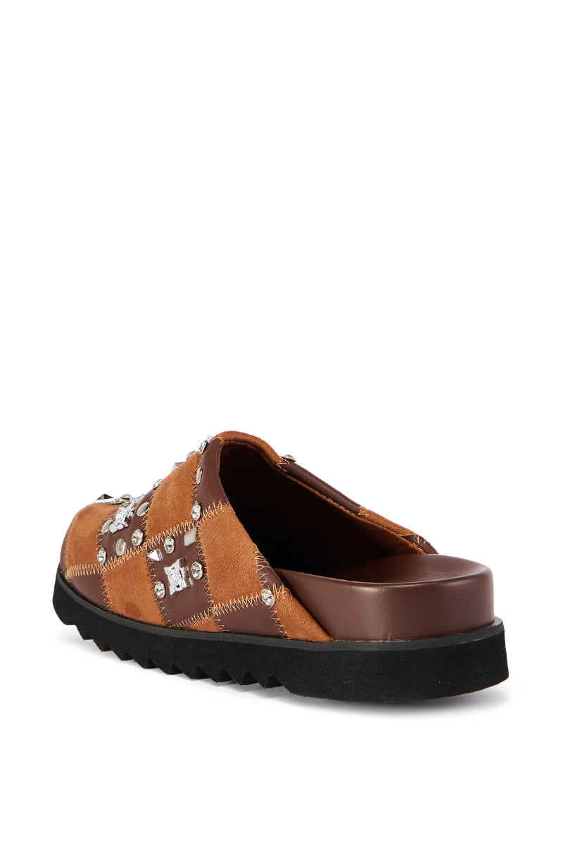 AZALEA WANG FISCHER TAN STUDDED SLIP ON FLAT