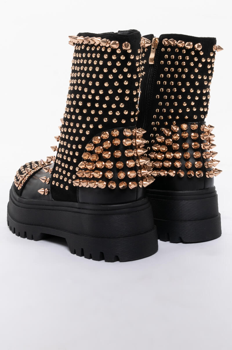 AZALEA WANG STUCK ON YOU FLATFORM BOOTIE IN BLACK