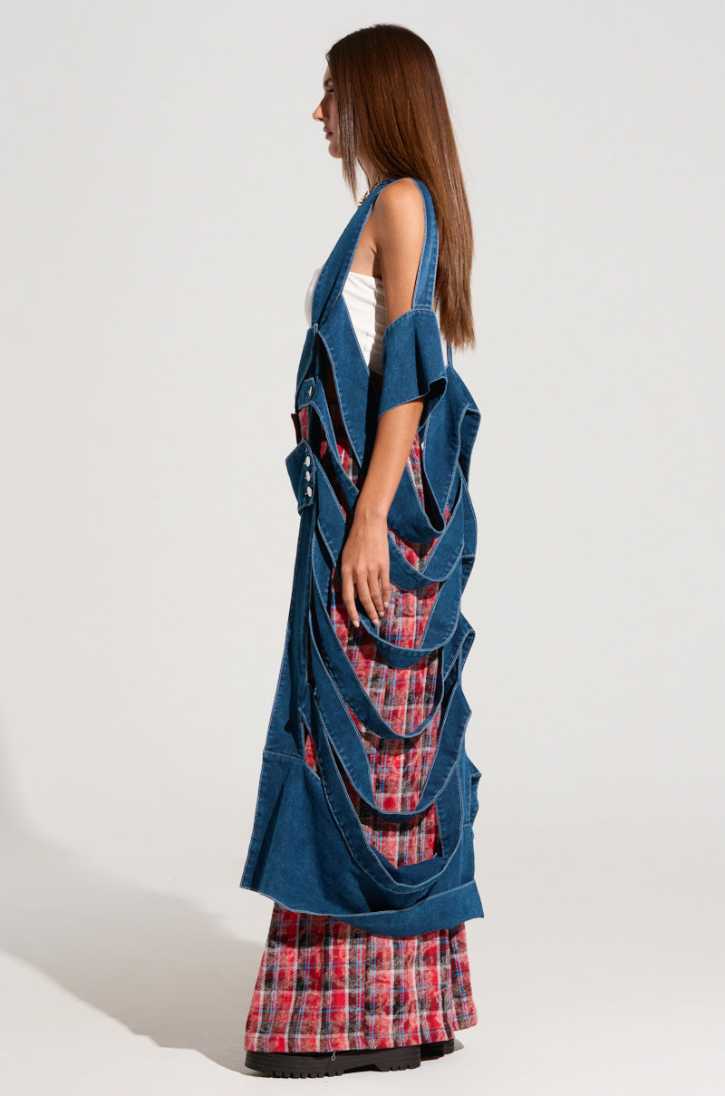 GEO CUTOUT DENIM DUSTER