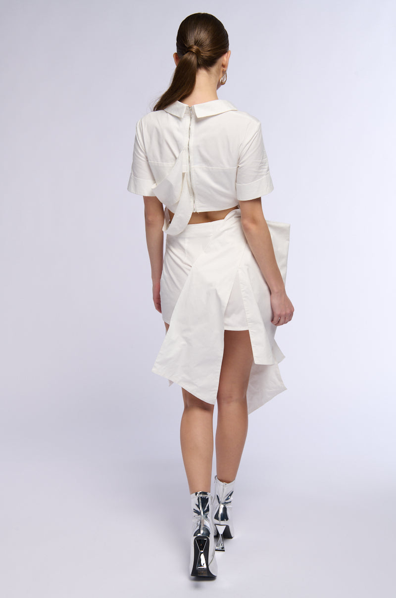 RIRI CUT OUT POPLIN MIDI DRESS