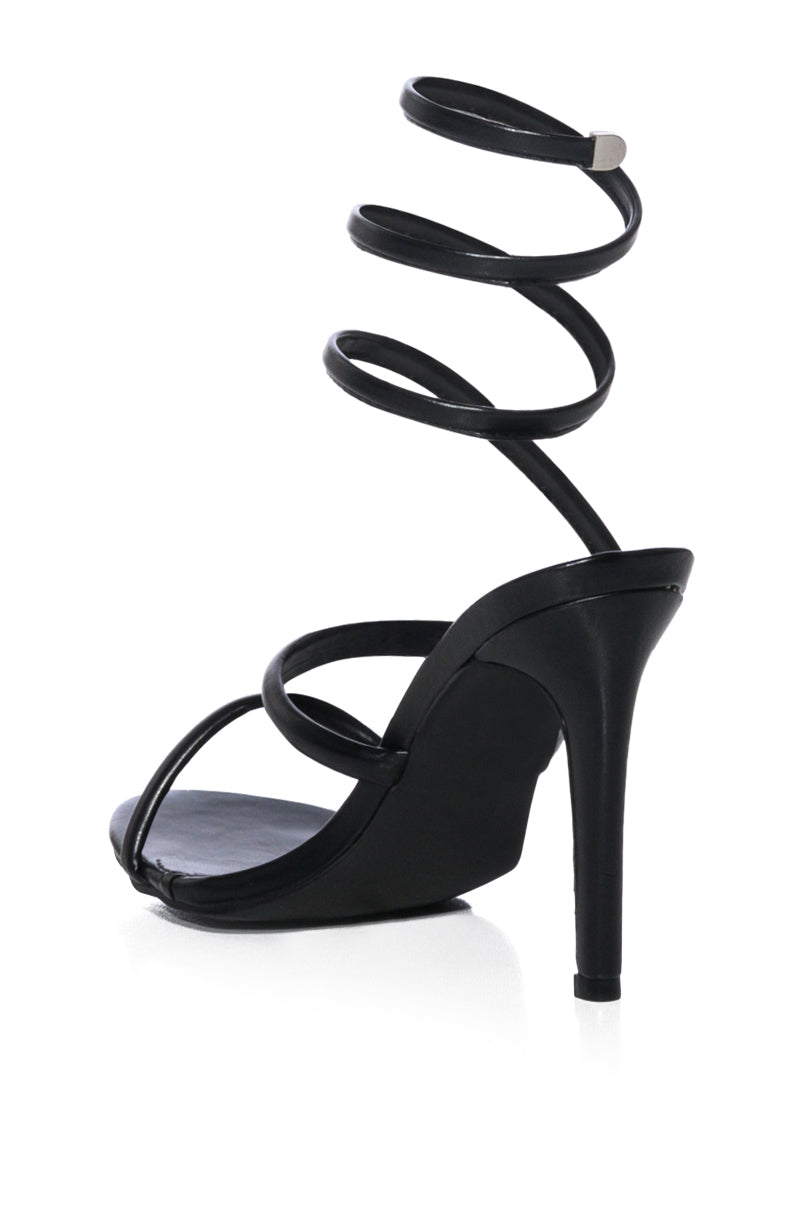 AZALEA WANG LOWRI BLACK COIL WRAP STILETTO