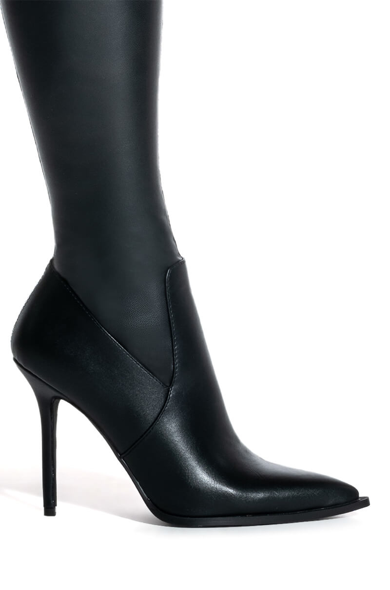 AZALEA WANG MILEY STILETTO STRETCH BOOT WITH 4 WAY STRETCH IN BLACK