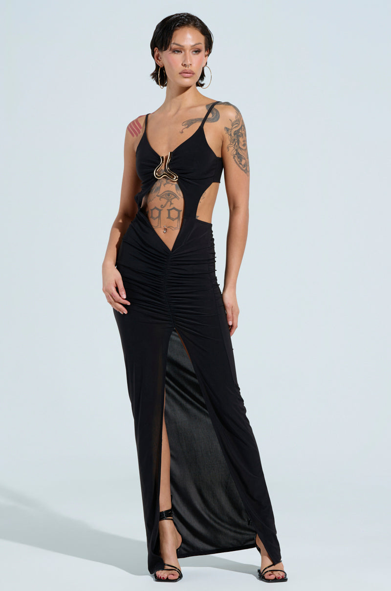 LAY IT LOW SLINKY MAXI DRESS