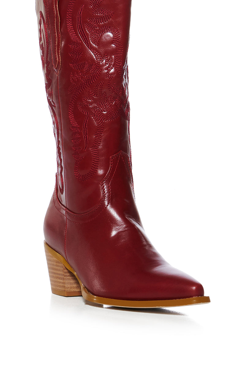 AZALEA WANG FLINT RED COWBOY BOOTIE