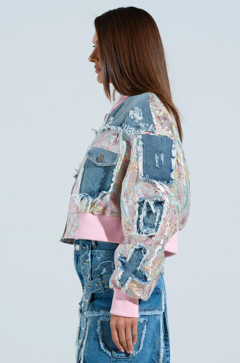 SPRING REFRESH BROCADE BOMBER