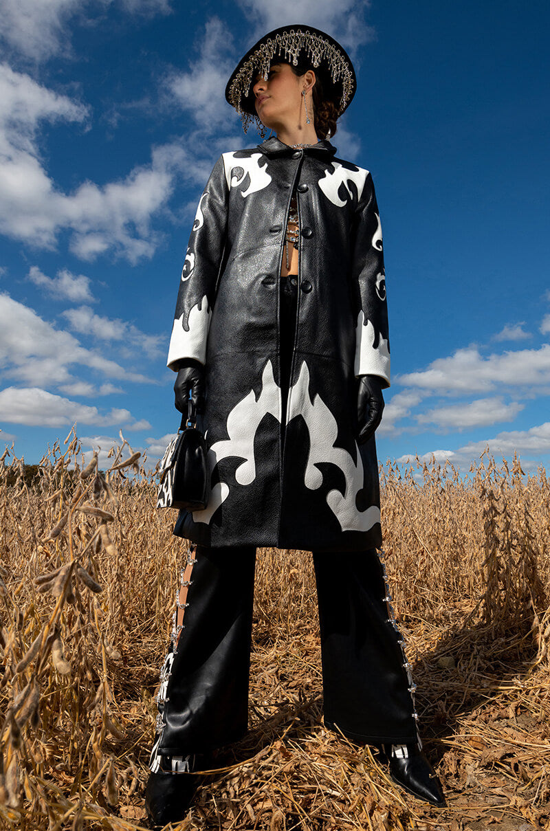 ROBOT COWGIRL PU TRENCH JACKET