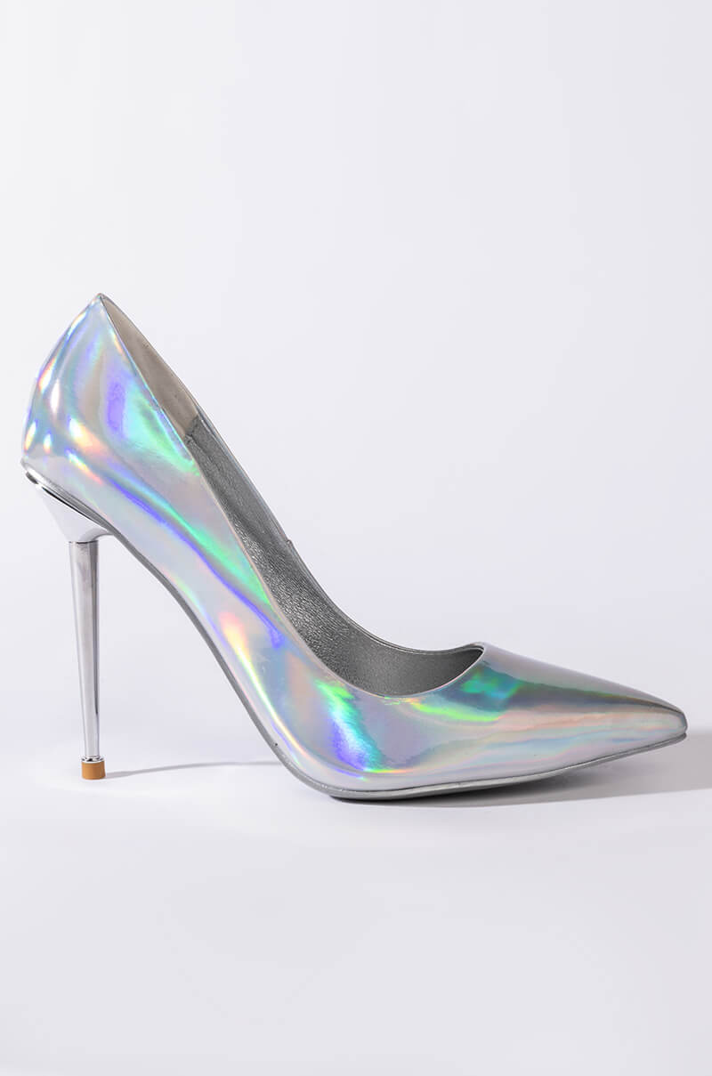 AZALEA WANG OFF THE GRID STILETTO PUMP IN SILVER