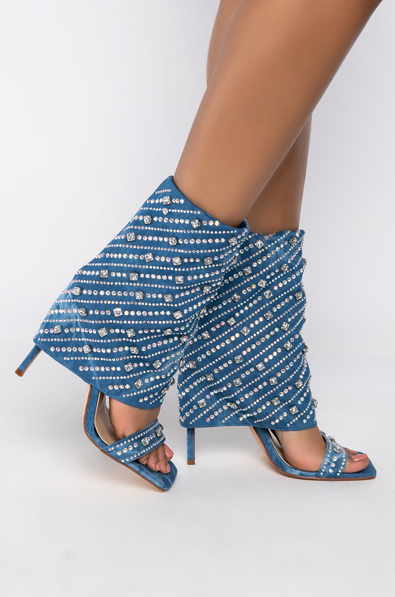 AZALEA WANG SAY IT LIKE YOU MEAN IT STILETTO SANDAL IN DENIM