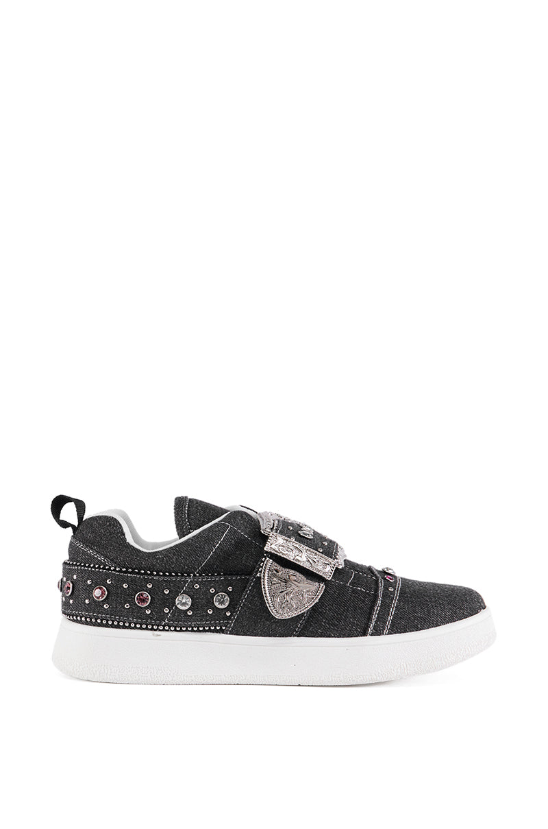 AUDRA BLACK EMBELLISHED SNEAKER