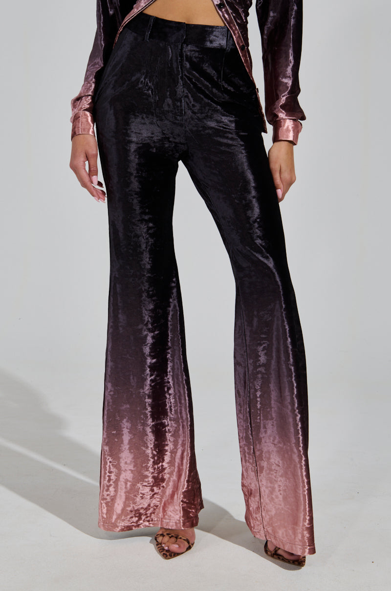 NEVER SWITCH UP OMBRE FLARE LEG PANT IN BLACK