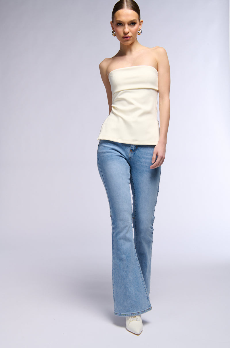 ESCADA SIDE ZIP TUBE TOP SHIRT IN WHITE