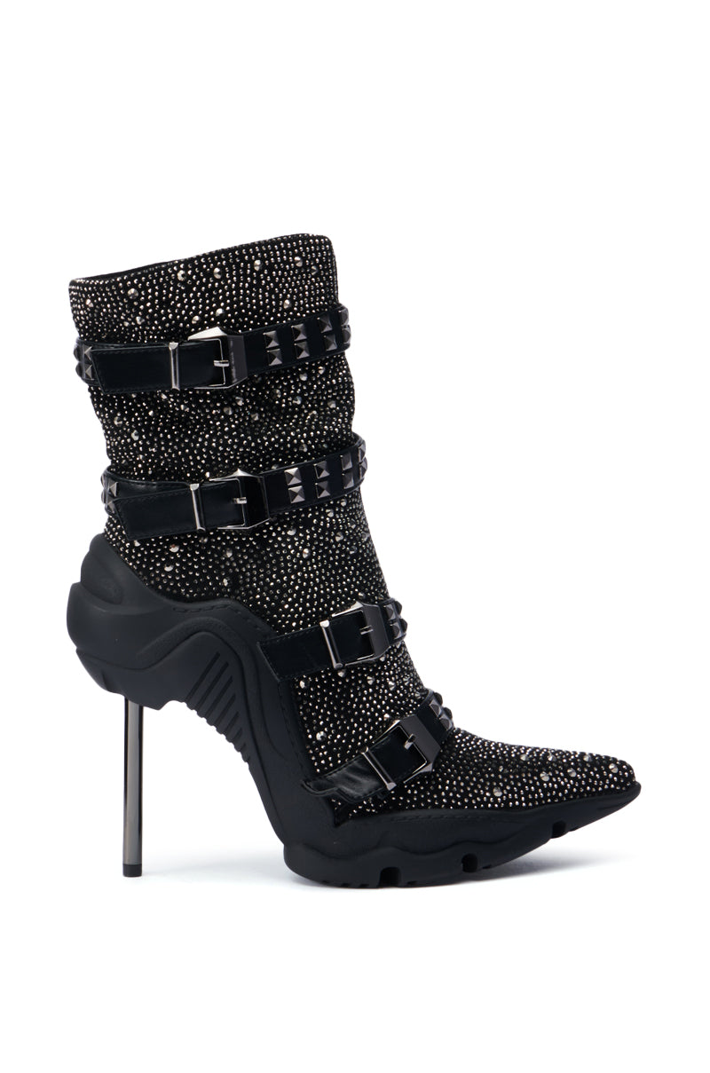 AZALEA WANG EMBELLISHED BOOTIE IN BLACK