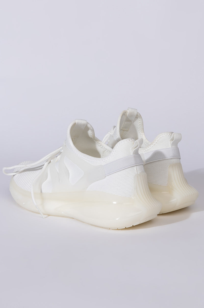 AZALEA WANG ALL EYES ON ME FLAT SNEAKER IN WHITE