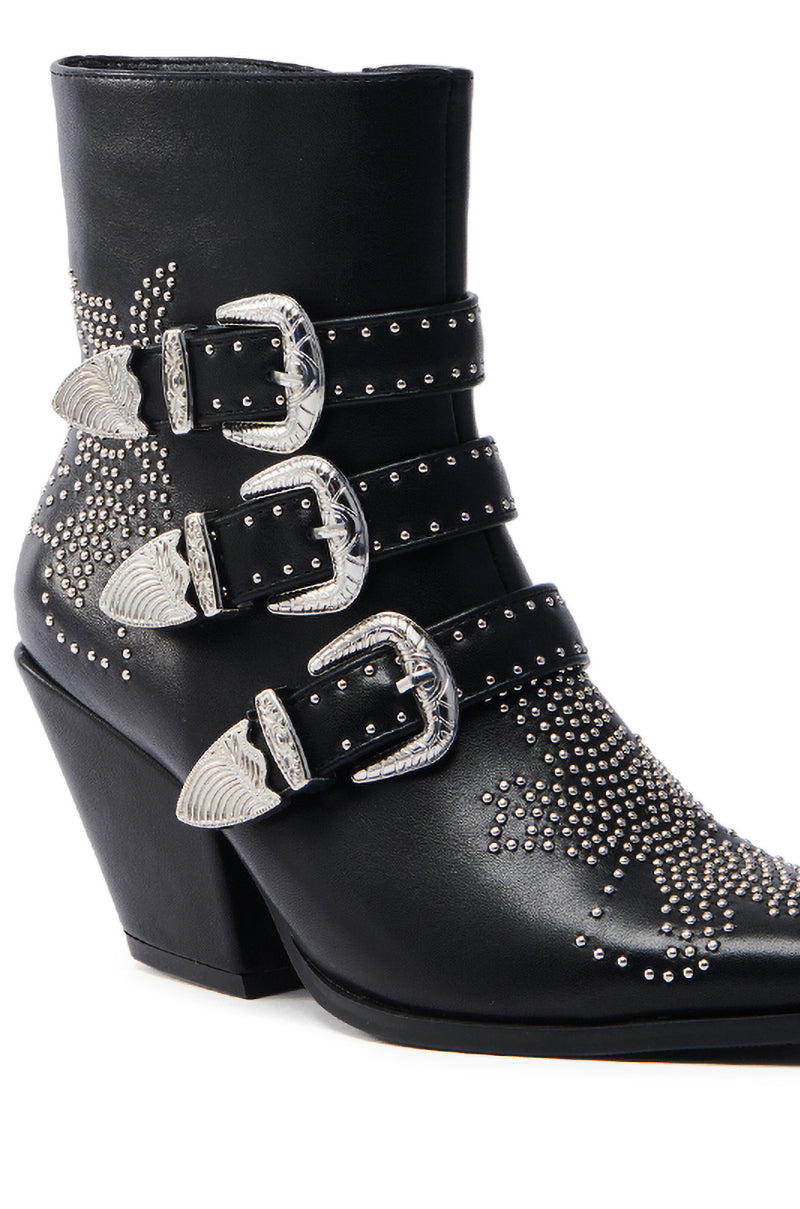 AZALEA WANG CELENA BLACK WESTERN BOOTIE