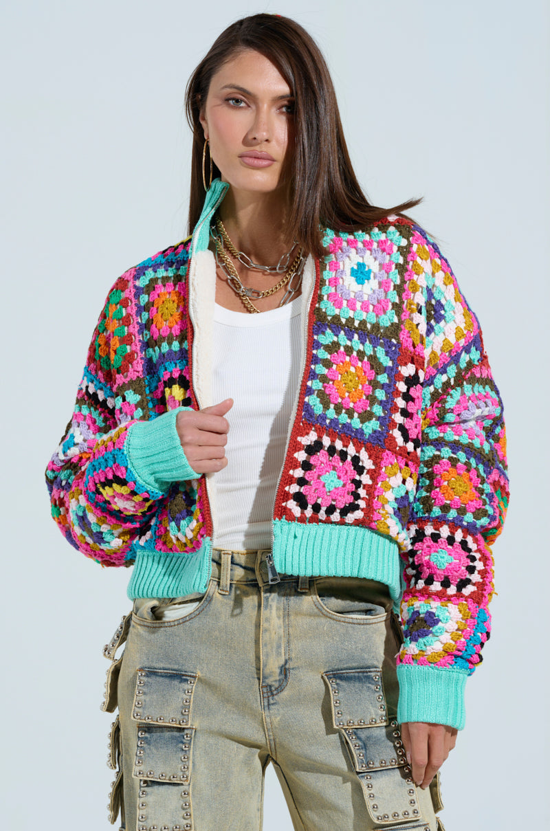 AZURRA CROCHET BOMBER