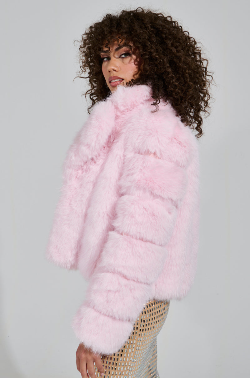 BERRIES AND CREAM FAUX FUR JACKET