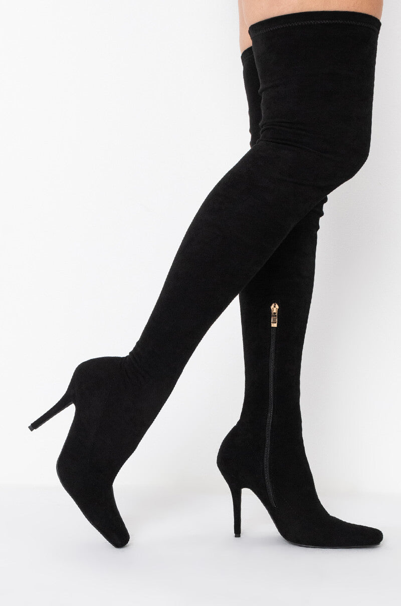 AZALEA WANG FRIDAY NIGHT STILETTO BOOT IN BLACK