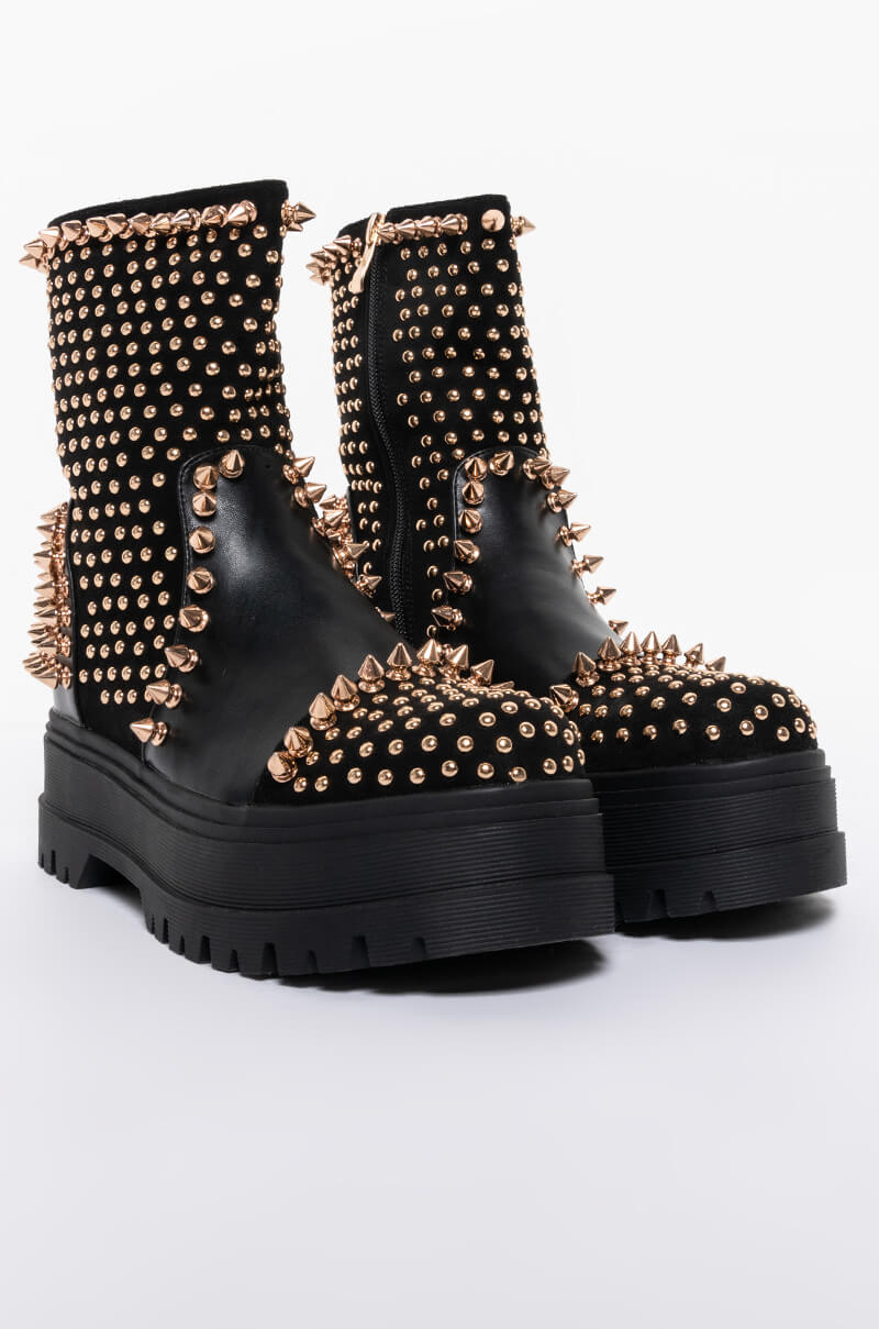 AZALEA WANG STUCK ON YOU FLATFORM BOOTIE IN BLACK