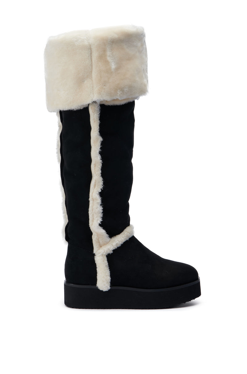 AZALEA WANG ICELANDER BLACK FUR BOOT