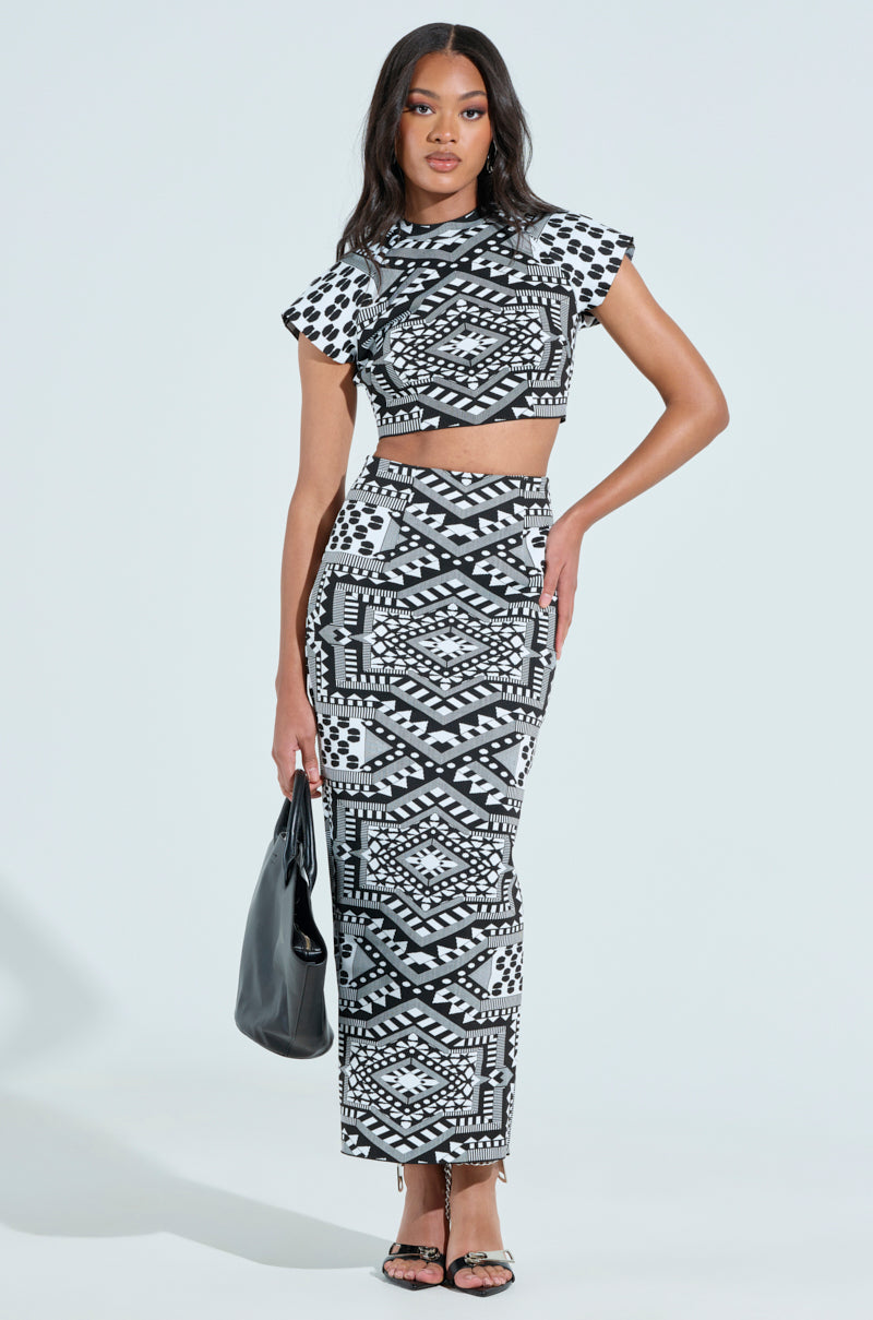 VACA MODE ABSTRACT MAXI SKIRT