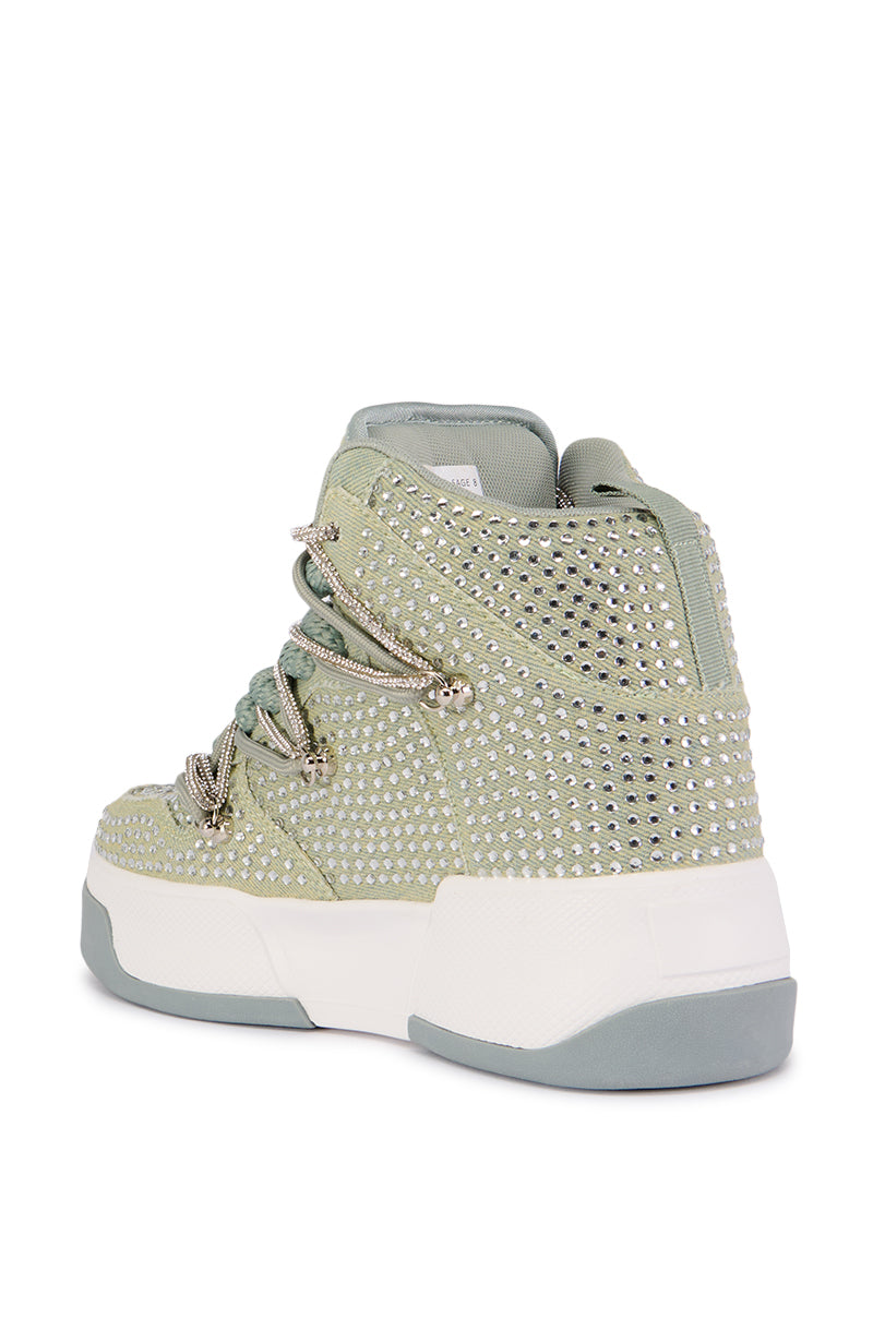 AZALEA WANG BRAVONDO SAGE EMBELLISHED HIGH TOP SNEAKER