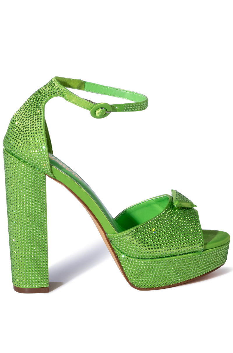 YUKO EMBELLISHED CHUNKY SANDAL IN GREEN