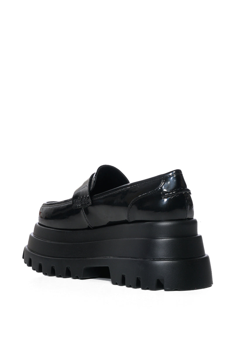 AZALEA WANG ALEO BASIC FLATFORM LOAFER IN BLACK