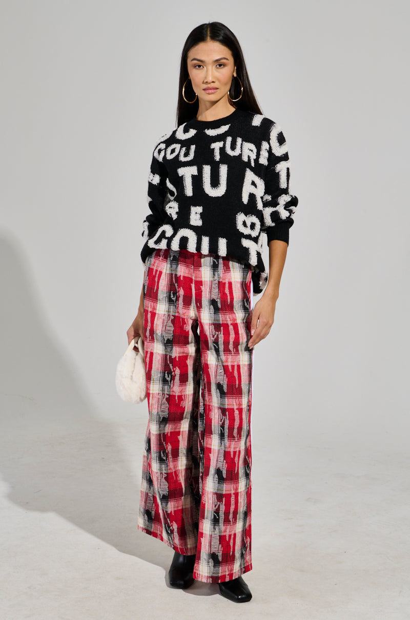 CRAZY LIKE ME PLAID TROUSER