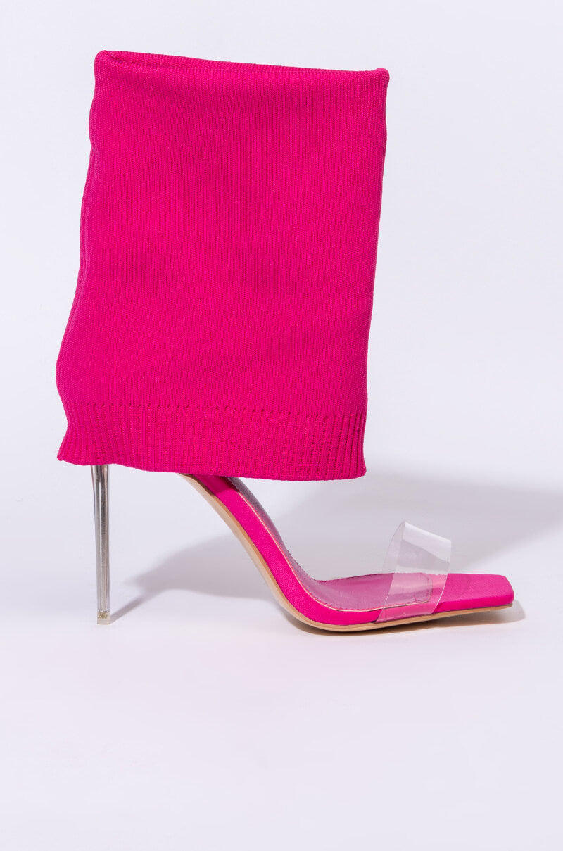 AZALEA WANG LOVE ME LIKE YOU DO STILETTO BOOTIE IN FUCHSIA