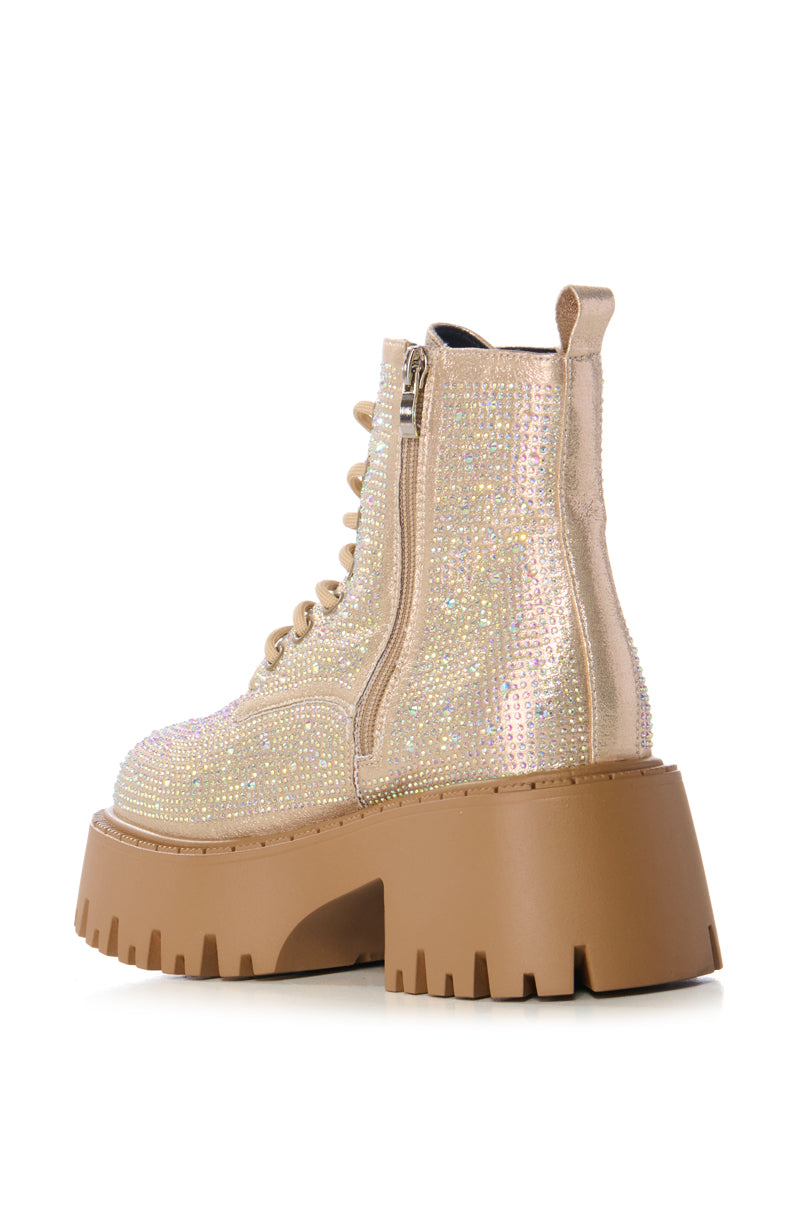 AZALEA WANG JEKYLL GOLD RHINESTONE BOOTIE