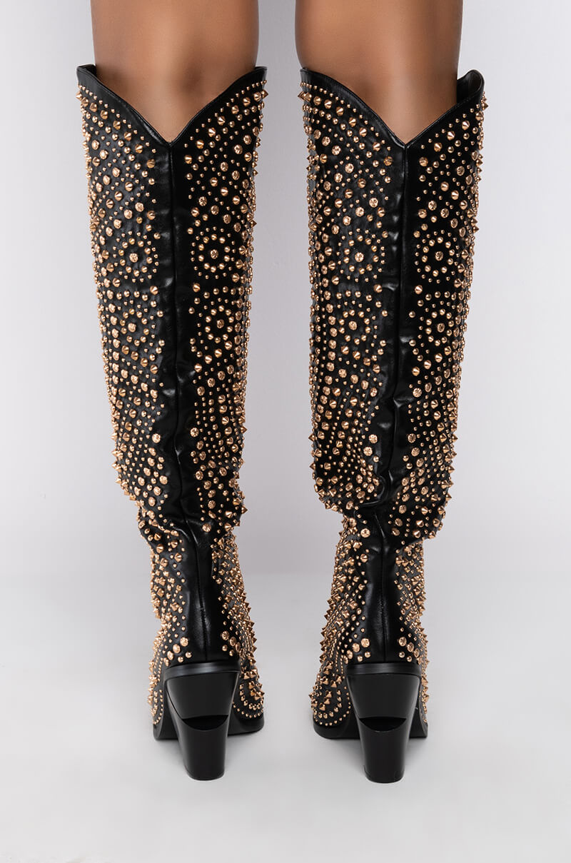 AZALEA WANG WAY OUT WEST CHUNKY BOOT IN BLACK