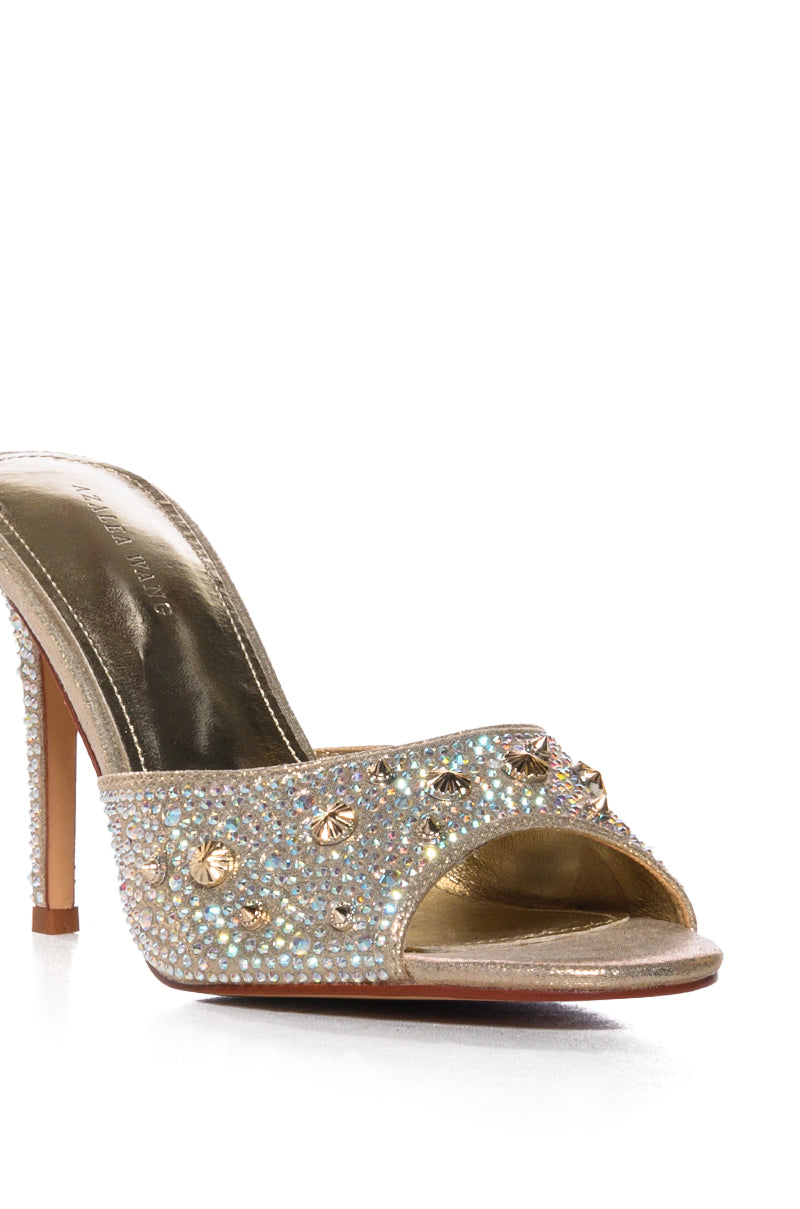 AZALEA WANG THUNDERSTRUCK GOLD EMBELLISHED SANDAL