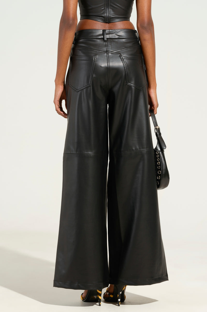 FEELS LIKE BUTTER FAUX LEATHER WIDE LEG PANTS