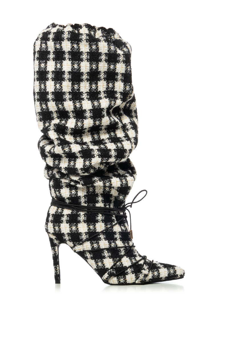 AZALEA WANG MEANDRA TWEED BOOT IN MULTI