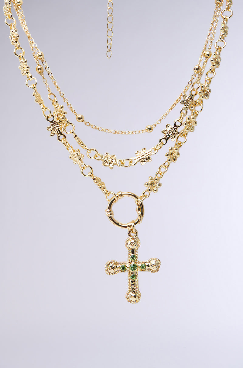 PRAYING FOR SPRING LAYERED NECKLACE