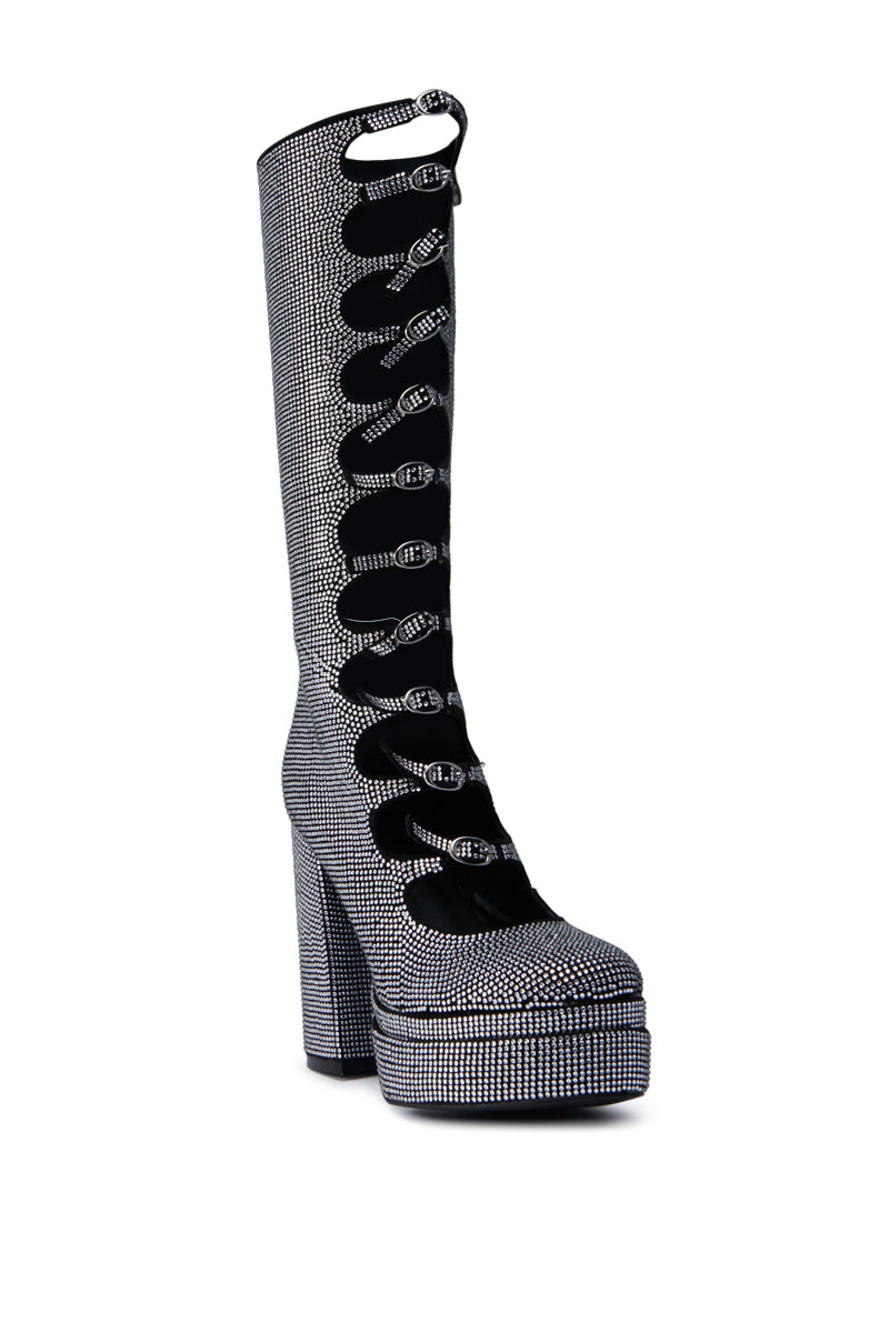 AZALEA WANG MARRIGOLD CHUNKY BOOT IN SILVER