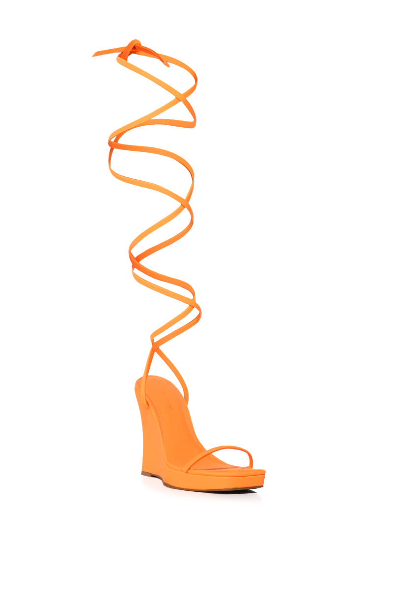 AZALEA WANG KHALIFA ORANGE WEDGE SANDAL