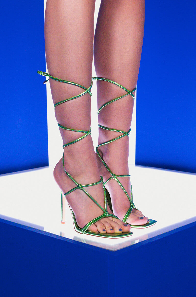 AZALEA WANG LOOK MY WAY STILETTO SANDAL IN GREEN