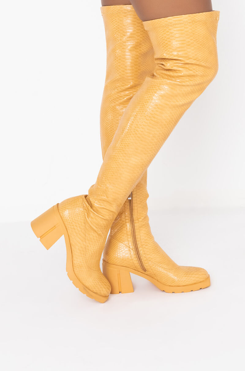 AZALEA WANG SEE ME IN YOUR DREAMS CHUNKY BOOT IN YELLOW