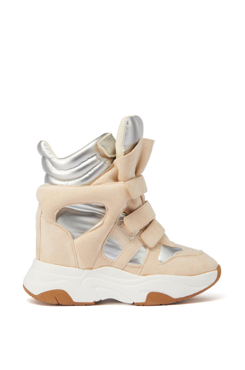 MARANTO CHUNKY BEIGE WEDGE HEEL SNEAKER