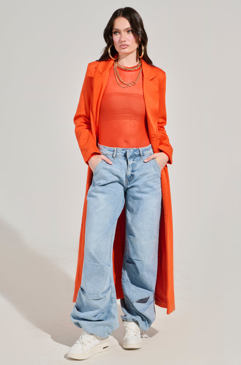 COCOA BUTTER SCUBA TRENCH IN ORANGE