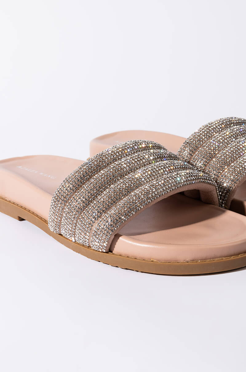 AZALEA WANG UNWIND WITH ME FLAT SANDAL IN NUDE