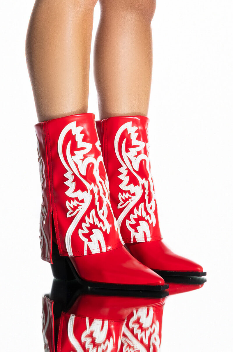 AZALEA WANG ESPERANZA WESTERN BOOTIE IN RED